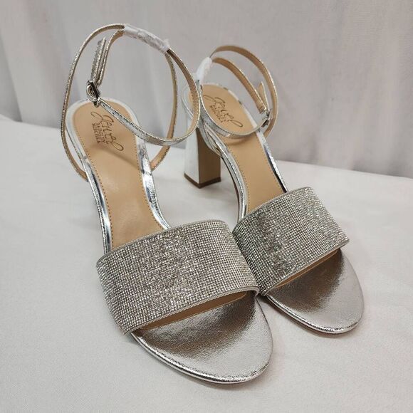 Jewel Badgley Mishka Size 11 Hattie Block Heel Sandal Ankle Strap Rhinestone Str - Picture 1 of 9
